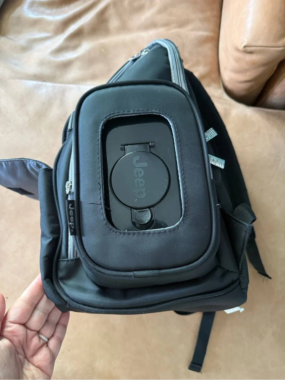 Jeep Perfect Pockets Baby Diaper Bag Backpack - Black/Gray - Good Condition
